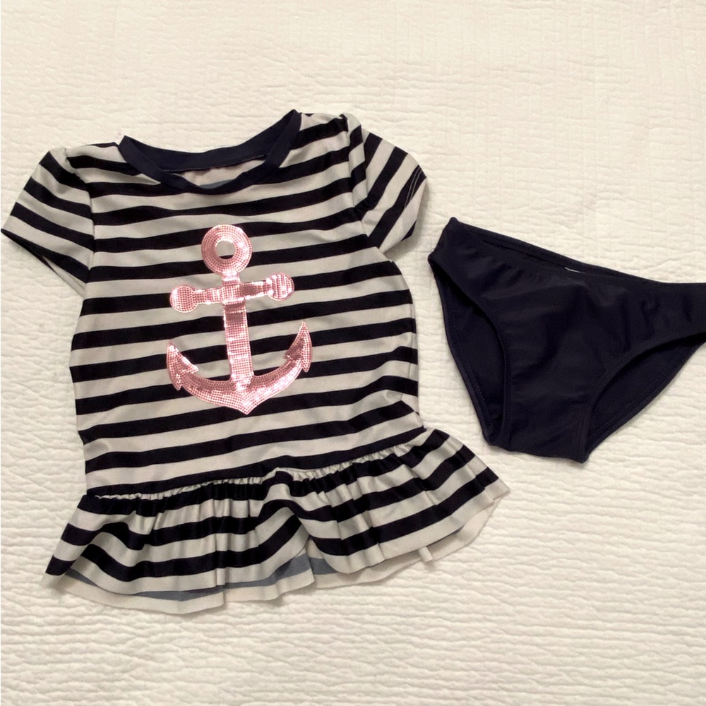 Cat and Jack 4T Two Piece Rash Guard Swimsuit Set